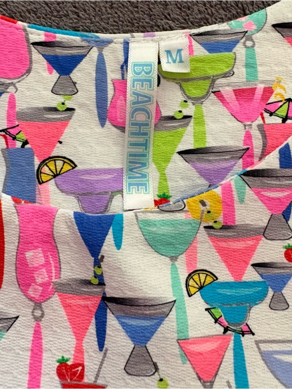 Beachtime by Lulu B Cocktail Hour Vibrant Ruffle Sleeveless Cha Cha Dress Sz M - Picture 5 of 7